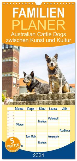 Familienplaner 2024 – Australian Cattle Dogs zwischen Kunst und Kultur mit 5 Spalten (Wandkalender, 21 x 45 cm) CALVENDO von Verena Scholze,  Fotodesign