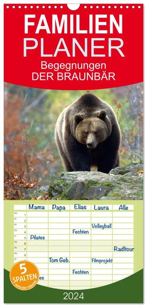 Familienplaner 2024 – Begegnungen DER BRAUNBÄR mit 5 Spalten (Wandkalender, 21 x 45 cm) CALVENDO von GUGIGEI,  GUGIGEI