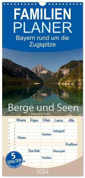 Familienplaner 2024 – Berge und Seen rund um die Zugspitze mit 5 Spalten (Wandkalender, 21 x 45 cm) CALVENDO von Seiler,  Manuela