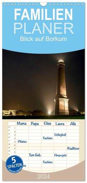 Familienplaner 2024 – Blick auf Borkum mit 5 Spalten (Wandkalender, 21 x 45 cm) CALVENDO von Rüberg,  Patrick