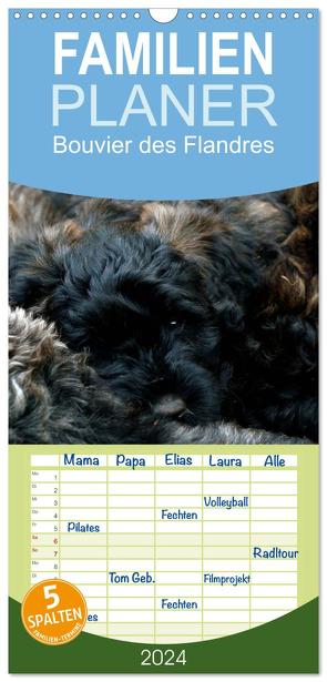 Familienplaner 2024 – Bouvier des Flandres mit 5 Spalten (Wandkalender, 21 x 45 cm) CALVENDO von Milau,  Susan