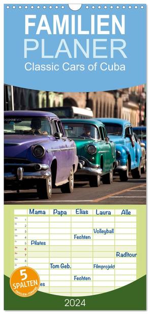 Familienplaner 2024 – Classic Cars of Cuba mit 5 Spalten (Wandkalender, 21 x 45 cm) CALVENDO von Schickert,  Peter