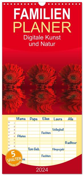 Familienplaner 2024 – Digitale Kunst und Natur mit 5 Spalten (Wandkalender, 21 x 45 cm) CALVENDO von Fornal,  Martina