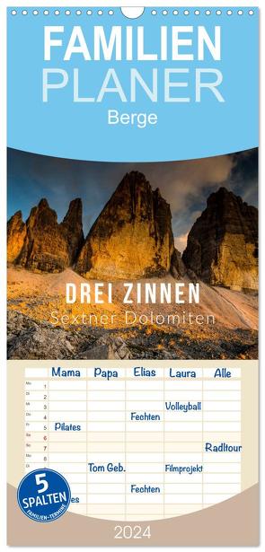 Familienplaner 2024 – Drei Zinnen. Sextner Dolomiten mit 5 Spalten (Wandkalender, 21 x 45 cm) CALVENDO von Gospodarek,  Mikolaj