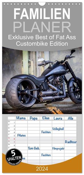 Familienplaner 2024 – Exklusive Best of Fat Ass Custombike Edition, feinste Harleys mit fettem Hintern mit 5 Spalten (Wandkalender, 21 x 45 cm) CALVENDO von Wolf,  Volker