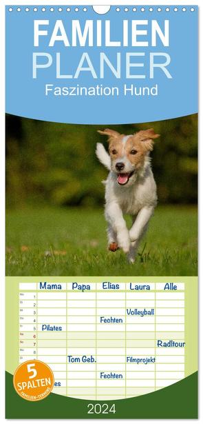 Familienplaner 2024 – Faszination Hund mit 5 Spalten (Wandkalender, 21 x 45 cm) CALVENDO von Bischof,  Tierfotografie Bischof,  Melanie