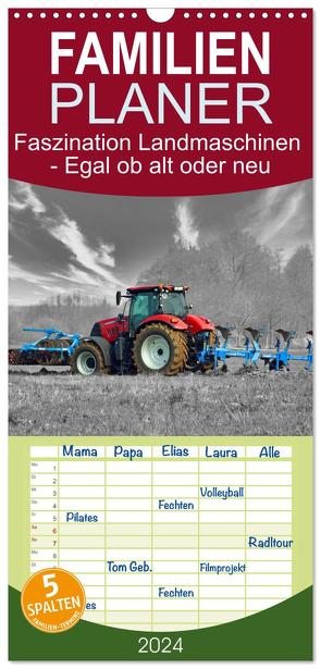 Familienplaner 2024 – Faszination Landmaschinen – Egal ob alt oder neu mit 5 Spalten (Wandkalender, 21 x 45 cm) CALVENDO von Kleemann,  Claudia