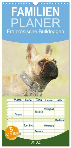 Familienplaner 2024 – Französische Bulldoggen 2024 mit 5 Spalten (Wandkalender, 21 x 45 cm) CALVENDO von Redecker,  Andrea