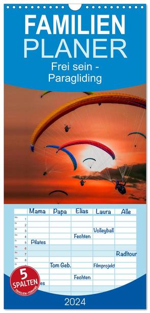 Familienplaner 2024 – Frei sein – Paragliding mit 5 Spalten (Wandkalender, 21 x 45 cm) CALVENDO von Roder,  Peter