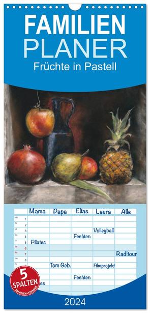 Familienplaner 2024 – Früchte in Pastell mit 5 Spalten (Wandkalender, 21 x 45 cm) CALVENDO von Krause,  Jitka