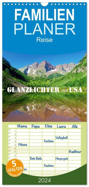 Familienplaner 2024 – Glanzlichter der USA mit 5 Spalten (Wandkalender, 21 x 45 cm) CALVENDO von Stamm,  Dirk