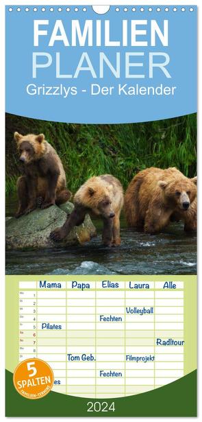 Familienplaner 2024 – Grizzlys – Der Kalender mit 5 Spalten (Wandkalender, 21 x 45 cm) CALVENDO von Steinwald,  Max