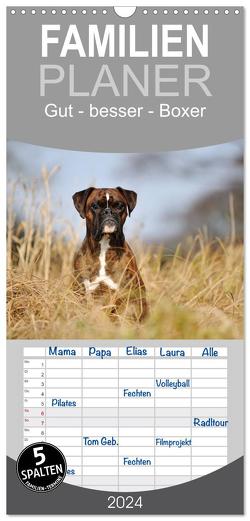 Familienplaner 2024 – Gut – besser – Boxer mit 5 Spalten (Wandkalender, 21 x 45 cm) CALVENDO von Janetzek,  Yvonne