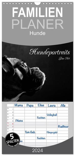 Familienplaner 2024 – Hundeportraits Fine Art mit 5 Spalten (Wandkalender, 21 x 45 cm) CALVENDO von Behr,  Jana