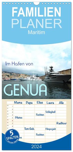 Familienplaner 2024 – Im Hafen von Genua mit 5 Spalten (Wandkalender, 21 x 45 cm) CALVENDO von J. Richtsteig,  Walter