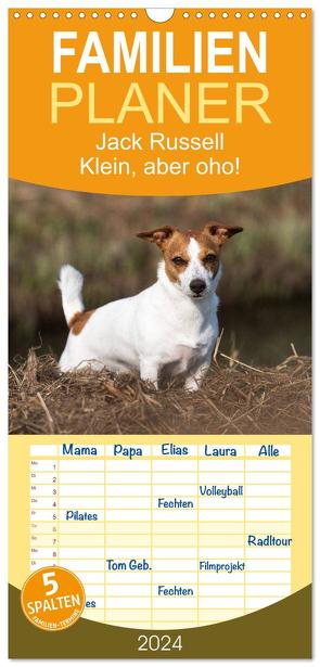 Familienplaner 2024 – Jack Russell – Klein, aber oho! mit 5 Spalten (Wandkalender, 21 x 45 cm) CALVENDO von Mirsberger tierpfoto.de,  Annett