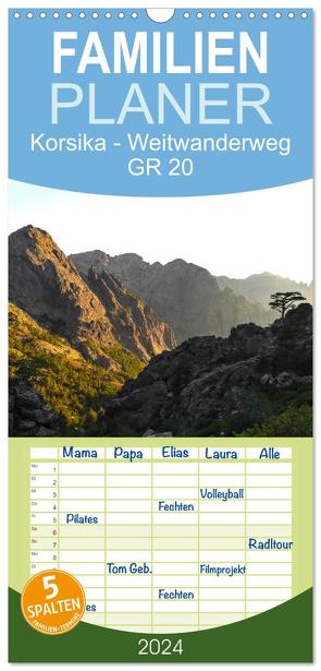 Familienplaner 2024 – Korsika – Weitwanderweg GR 20 mit 5 Spalten (Wandkalender, 21 x 45 cm) CALVENDO von Vogel,  Carmen