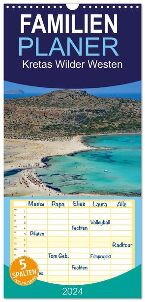 Familienplaner 2024 – Kretas Wilder Westen mit 5 Spalten (Wandkalender, 21 x 45 cm) CALVENDO von Kleemann,  Claudia