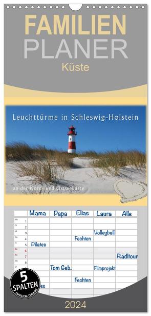 Familienplaner 2024 – Leuchttürme Schleswig-Holsteins mit 5 Spalten (Wandkalender, 21 x 45 cm) CALVENDO von Brandt,  Jessica