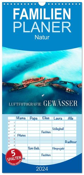 Familienplaner 2024 – Luftfotografie – Gewässer mit 5 Spalten (Wandkalender, 21 x 45 cm) CALVENDO von SF,  SF