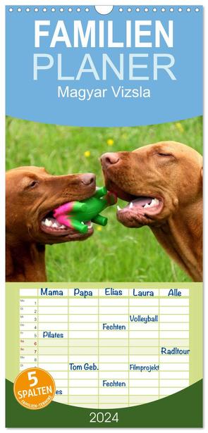 Familienplaner 2024 – Magyar Vizsla mit 5 Spalten (Wandkalender, 21 x 45 cm) CALVENDO von Grüttner,  Kerstin