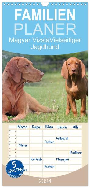 Familienplaner 2024 – Magyar Vizsla – Vielseitiger Jagdhund mit 5 Spalten (Wandkalender, 21 x 45 cm) CALVENDO von Mielewczyk,  Barbara