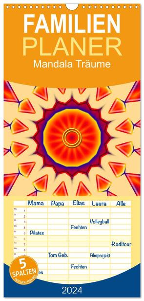 Familienplaner 2024 – Mandala Träume mit 5 Spalten (Wandkalender, 21 x 45 cm) CALVENDO von Burlager,  Claudia