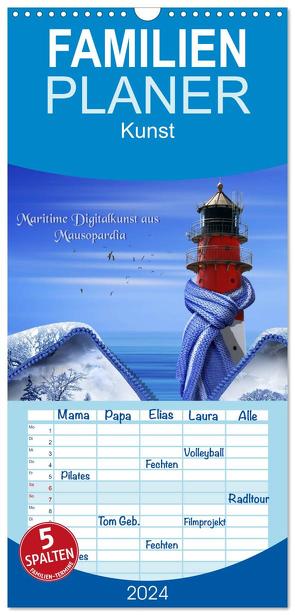 Familienplaner 2024 – Maritime Digitalkunst aus Mausopardia mit 5 Spalten (Wandkalender, 21 x 45 cm) CALVENDO von Jüngling,  Monika