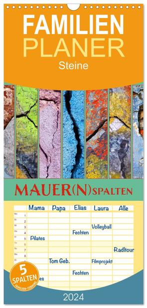 Familienplaner 2024 – MAUER(N)spalten mit 5 Spalten (Wandkalender, 21 x 45 cm) CALVENDO von Sachse,  Kathrin