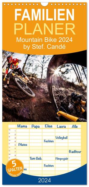 Familienplaner 2024 – Mountain Bike 2024 by Stef. Candé mit 5 Spalten (Wandkalender, 21 x 45 cm) CALVENDO von Candé,  Stef.