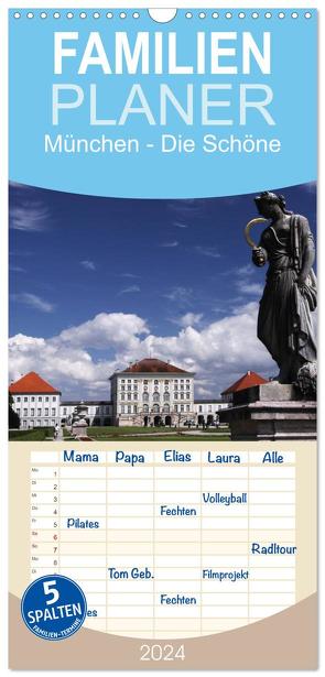 Familienplaner 2024 – München – Die Schöne mit 5 Spalten (Wandkalender, 21 x 45 cm) CALVENDO von boeTtchEr,  U