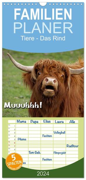 Familienplaner 2024 – Muuuhhh! mit 5 Spalten (Wandkalender, 21 x 45 cm) CALVENDO von Berg,  Martina