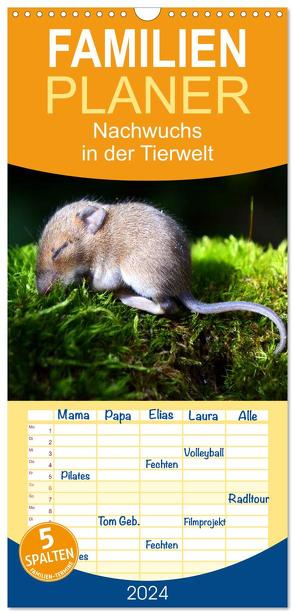 Familienplaner 2024 – Nachwuchs in der Tierwelt mit 5 Spalten (Wandkalender, 21 x 45 cm) CALVENDO von GUGIGEI,  GUGIGEI