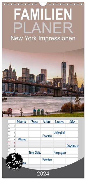 Familienplaner 2024 – New York Impressionen mit 5 Spalten (Wandkalender, 21 x 45 cm) CALVENDO von Sielaff,  Marcus