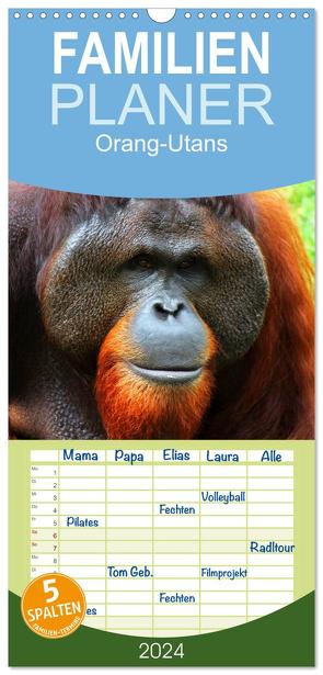 Familienplaner 2024 – Orang-Utans mit 5 Spalten (Wandkalender, 21 x 45 cm) CALVENDO von Stanzer,  Elisabeth