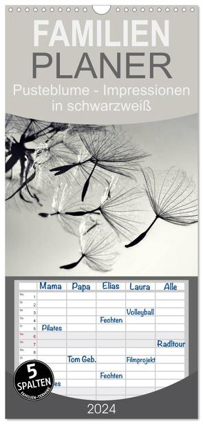Familienplaner 2024 – Pusteblume – Impressionen in schwarzweiß mit 5 Spalten (Wandkalender, 21 x 45 cm) CALVENDO von Delgado,  Julia