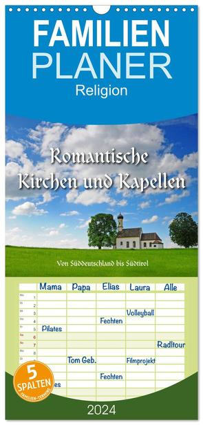Familienplaner 2024 – Romantische Kirchen und Kapellen mit 5 Spalten (Wandkalender, 21 x 45 cm) CALVENDO von Ratzer,  Reinhold