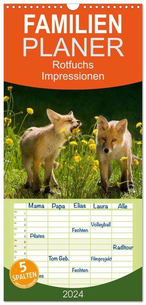 Familienplaner 2024 – Rotfuchs – Impressionen mit 5 Spalten (Wandkalender, 21 x 45 cm) CALVENDO von Danegger,  Susanne