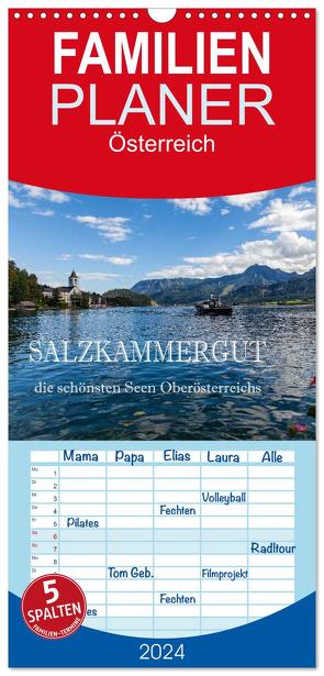 Familienplaner 2024 – Salzkammergut – Die schönsten Seen Oberösterreichs mit 5 Spalten (Wandkalender, 21 x 45 cm) CALVENDO von Pfleger,  Hans