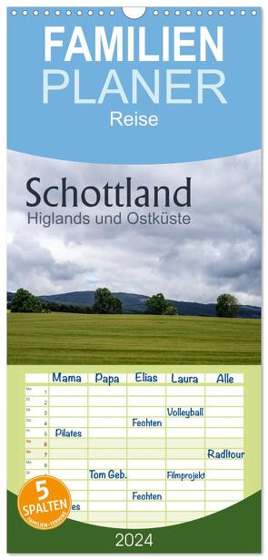 Familienplaner 2024 – Schottland Highlands und Ostküste mit 5 Spalten (Wandkalender, 21 x 45 cm) CALVENDO von calmbacher,  Christiane