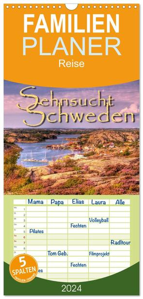 Familienplaner 2024 – Sehnsucht Schweden – Sverige mit 5 Spalten (Wandkalender, 21 x 45 cm) CALVENDO von Sattler,  Stefan