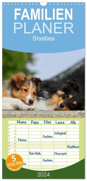 Familienplaner 2024 – Shelties 2024 mit 5 Spalten (Wandkalender, 21 x 45 cm) CALVENDO von Reiß-Seibert,  Marion