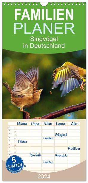 Familienplaner 2024 – Singvögel in Deutschland mit 5 Spalten (Wandkalender, 21 x 45 cm) CALVENDO von Klapp,  Lutz