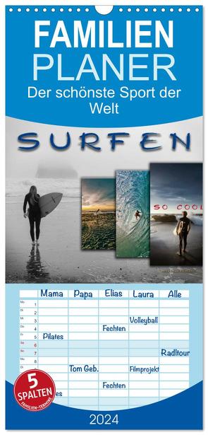 Familienplaner 2024 – Surfen – so cool mit 5 Spalten (Wandkalender, 21 x 45 cm) CALVENDO von Roder,  Peter