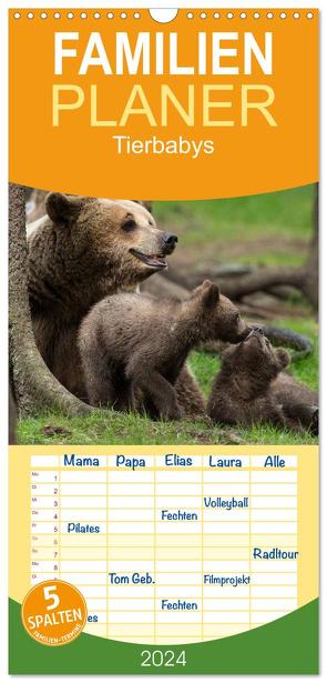 Familienplaner 2024 – Tierbabys 2024 mit 5 Spalten (Wandkalender, 21 x 45 cm) CALVENDO von Schörkhuber,  Johann