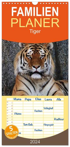 Familienplaner 2024 – Tiger mit 5 Spalten (Wandkalender, 21 x 45 cm) CALVENDO von Hennig,  Jörg