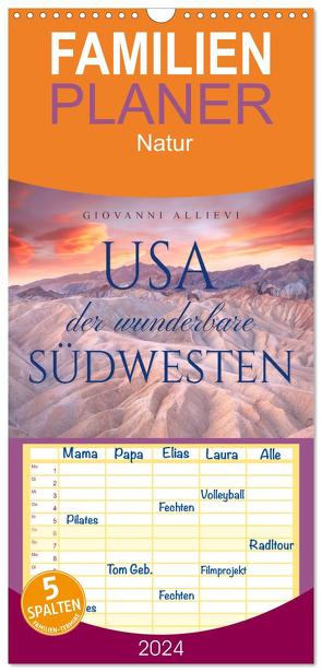 Familienplaner 2024 – USA Der wunderbare Südwesten mit 5 Spalten (Wandkalender, 21 x 45 cm) CALVENDO von Allievi,  Giovanni