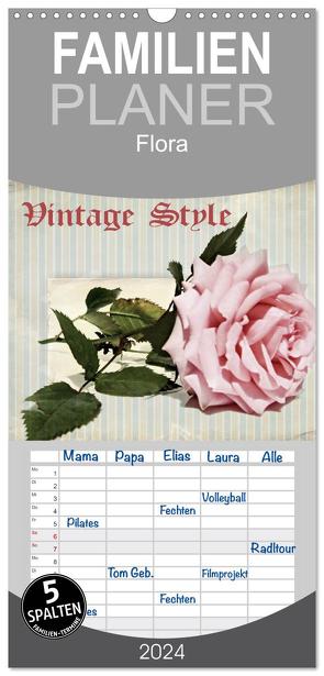 Familienplaner 2024 – Vintage Style mit 5 Spalten (Wandkalender, 21 x 45 cm) CALVENDO von Hultsch,  Heike