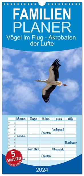 Familienplaner 2024 – Vögel im Flug – Akrobaten der Lüfte mit 5 Spalten (Wandkalender, 21 x 45 cm) CALVENDO von Kuttig,  Siegfried