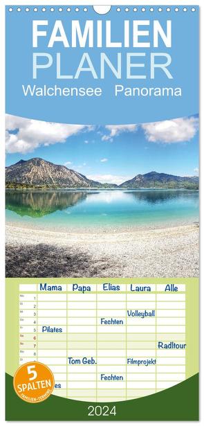 Familienplaner 2024 – Walchensee Panorama mit 5 Spalten (Wandkalender, 21 x 45 cm) CALVENDO von Schwarzfischer,  Miriam